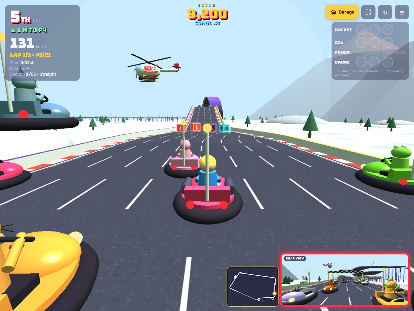 Bumper Coaster — Start in the snow with the TV helicopter